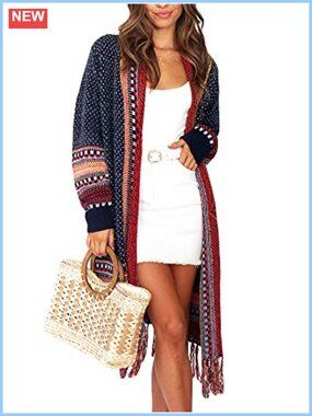 Boho Long Open Front Maxi Cardigan Sweater